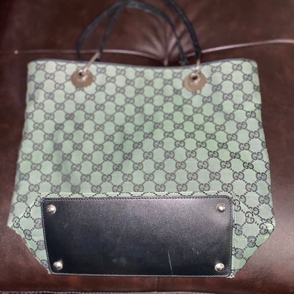 Gucci Eclipse Vintage GG Monogram Canvas / Leather Bucket Tote Bag. - Picture 10 of 17